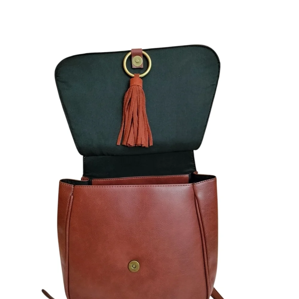 American Eagle Outfitters Burgundy and Dark Brown Backpack